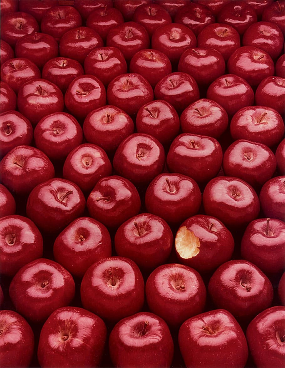 lote de maçã vermelha, maçãs, vermelho, doce, fruta, saudável, irritado, mordida, grupo, nutrição
