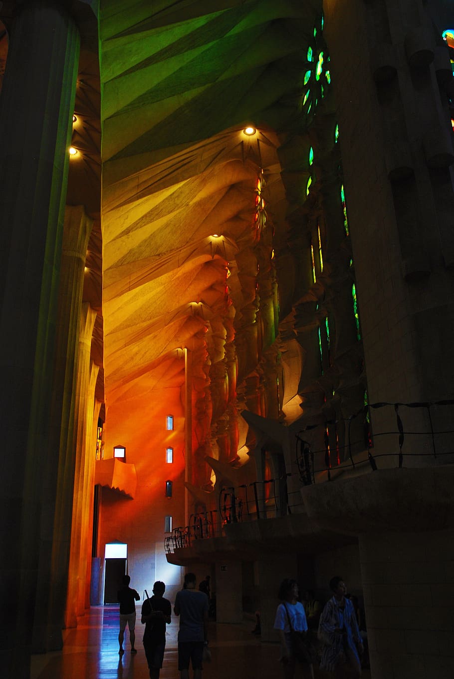 color, colorful, sagrada familia, interior, stained glass windows, transparent, artistic, gaudí, good looking, architecture