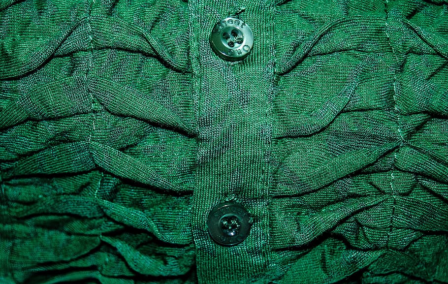 green textile, textile, blouse, green, buttons, clothing, fashion, clothes, shirt, wear