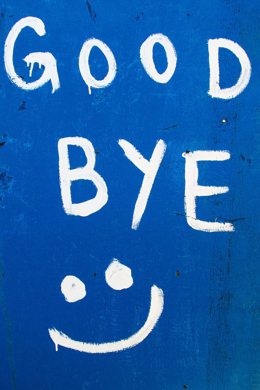 さようならサイン, さようなら, 面白い, サイン, おもてなし, 幸せ, キプロス, コミュニケーション, 青, 人なし