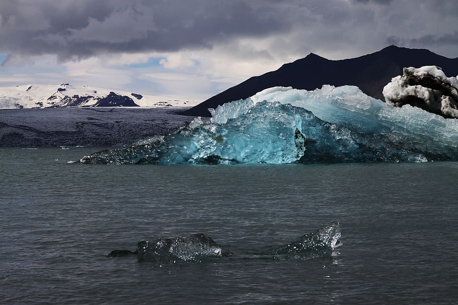 iceberg, iceland, glacier, jökulsárlón, glacier bay, blue, ice, melting, glacier recession, receding glacier