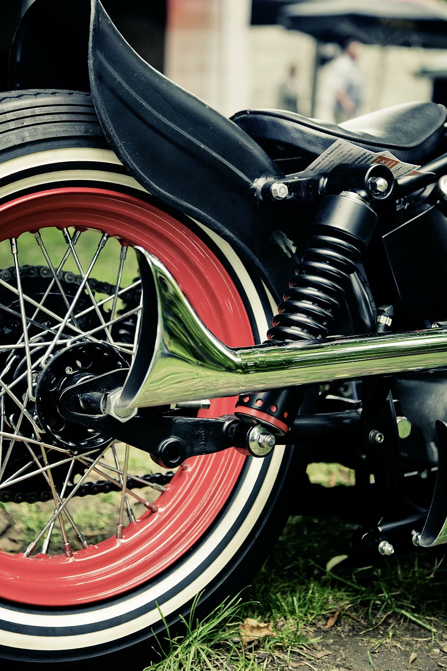 motocicleta chopper negra, cerrar, foto, negro, cromo, motor, ciclo, transporte, bicicleta, moto