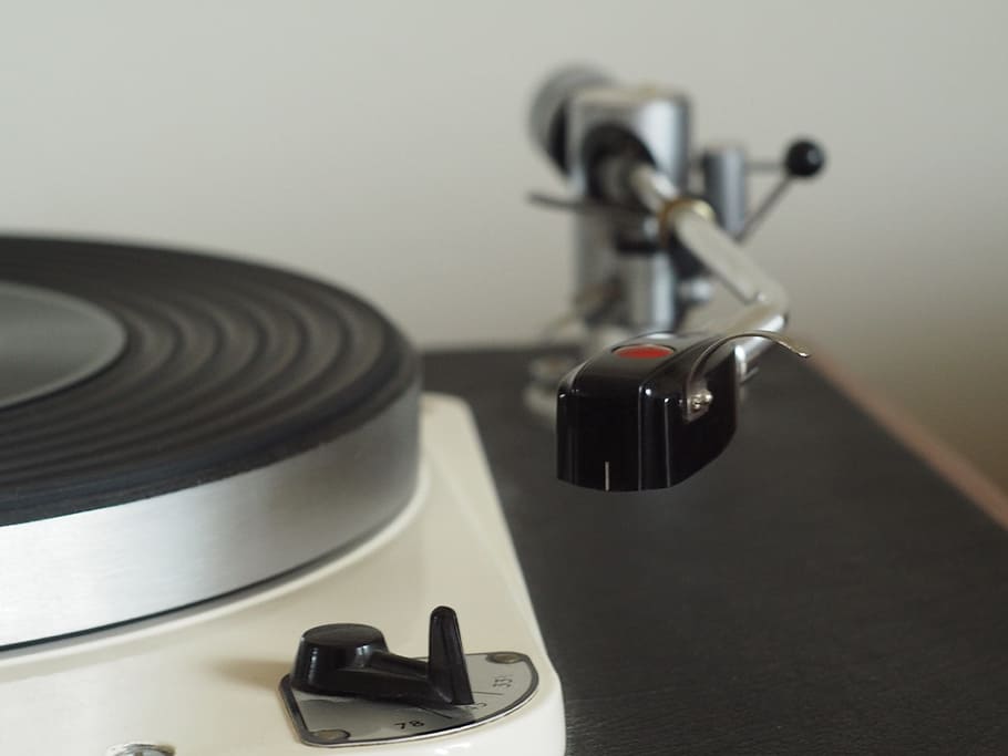 black, silver vinyl player, wall, Turntable, Music, Analog, Record, Audio, hifi, sound