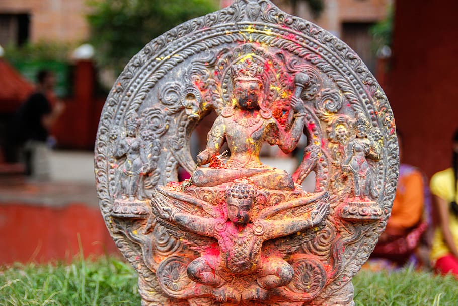 kathmandu, nepal, asia, religion, sculpture, statue, art, temple, old, tourism