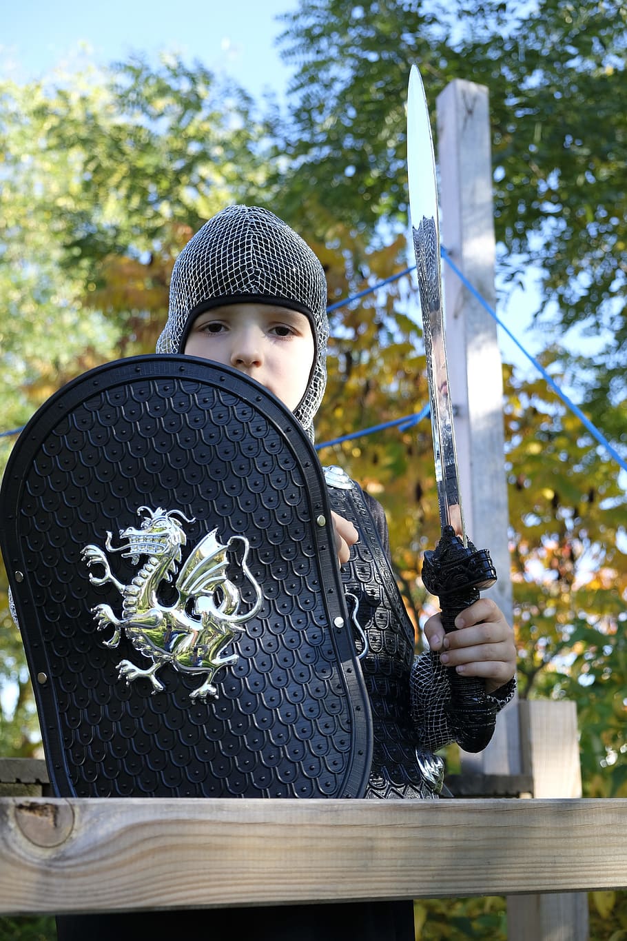 ksatria, ritterruestung, baju besi, anak, bermain, perlindungan, melindungi, melawan, pedang, senjata