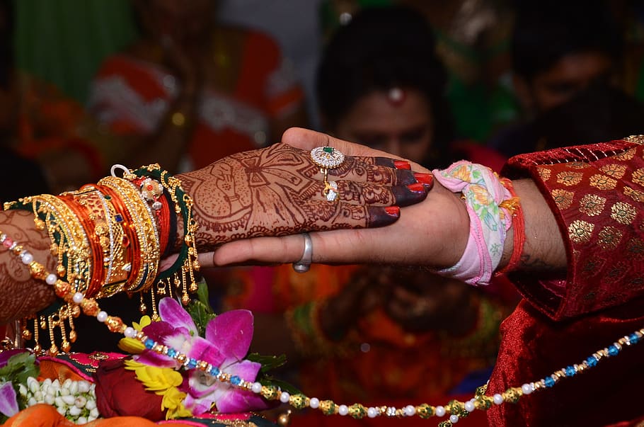 anillo, boda, matrimonio, indio, hindú, tradición, celebración, novia, ceremonia, mujer