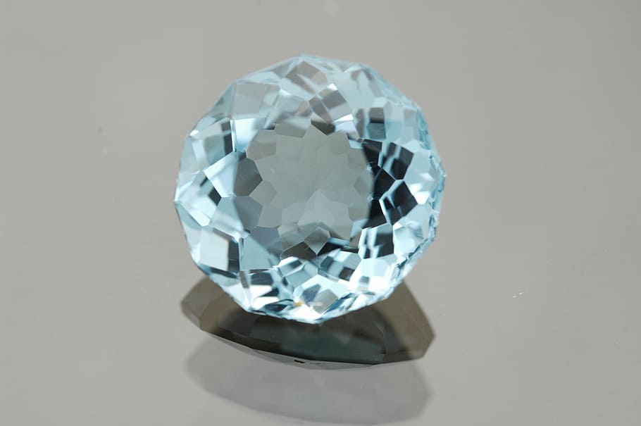 acessório de pedra preciosa clara, gema, topázio azul, pedra preciosa, faceta, gemas, rodada, jóias, cristal, diamante