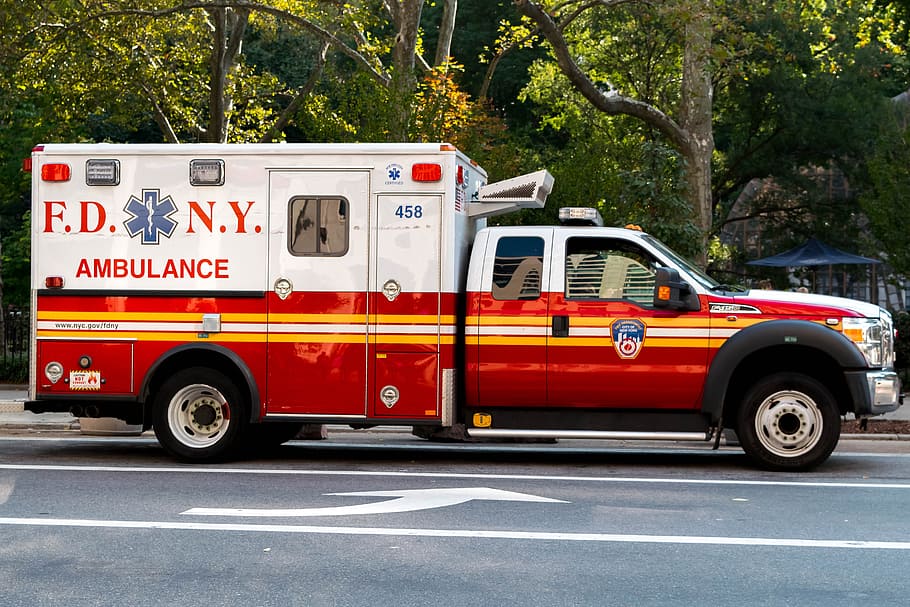 United States, New York, Manhattan, ambulance, emergency Services, rescue, emergency Services and Rescue Occupation, fire Engine, firefighter, urgency