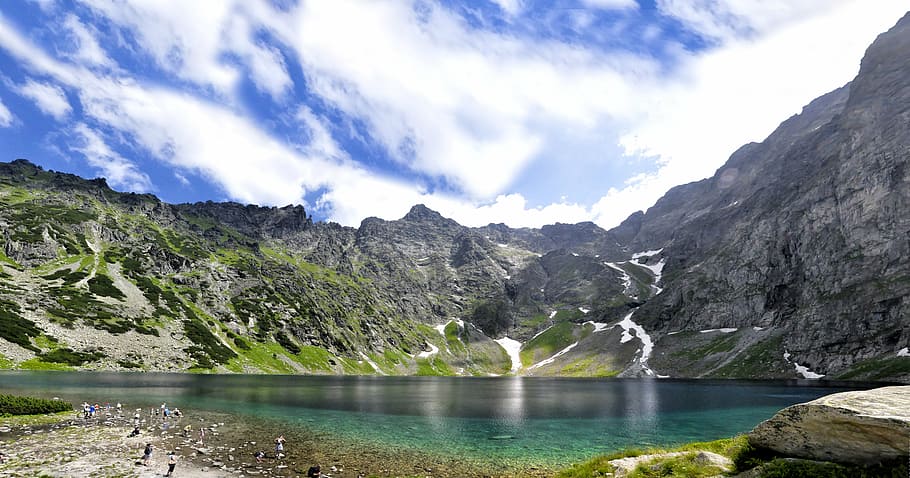 poland, tatry, black pond under scratches, features, nature, the high tatras, polish tatras, clouds, the national park, mountain