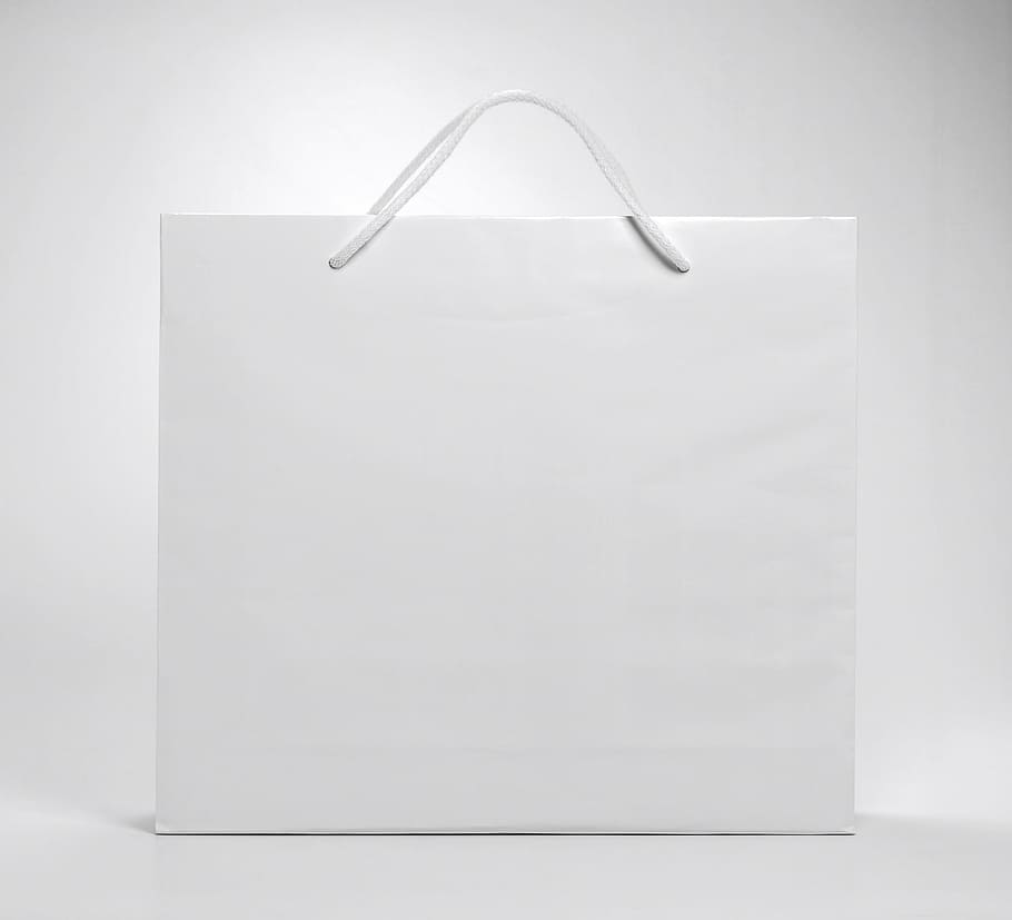 bolso, marca, prototipo, papel, espacio de la copia, en blanco, mensaje, material de oficina, foto de estudio, color blanco
