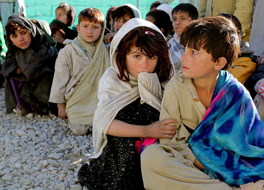 grupo, niños, siria, afganistán, afgani, niña, niño, pobreza, 2010, grupo de personas
