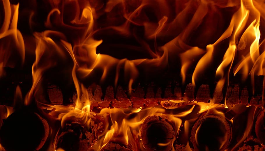 the flames, burning, wood, the stove, fire, flame, fire - natural phenomenon, heat - temperature, motion, glowing