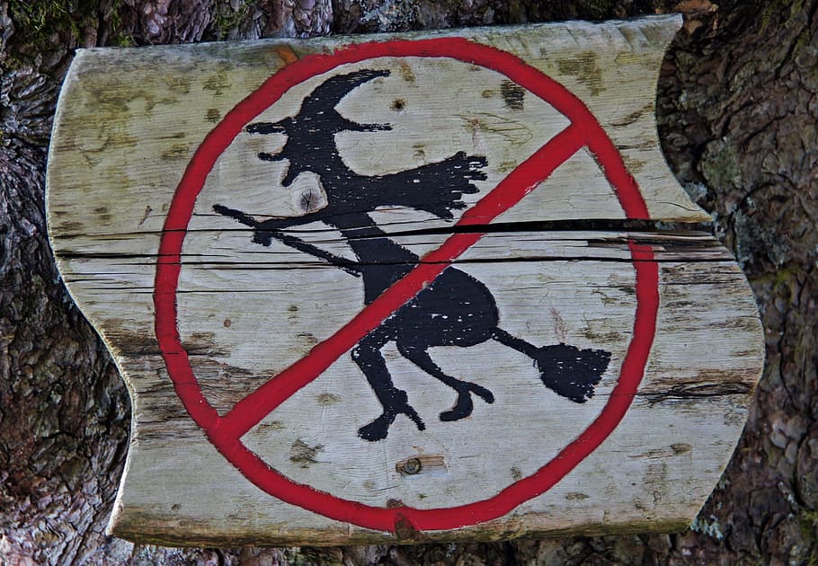 witch, wooden, logo, witch prohibition, witches, shield, prohibited, norway, scandinavia, sign