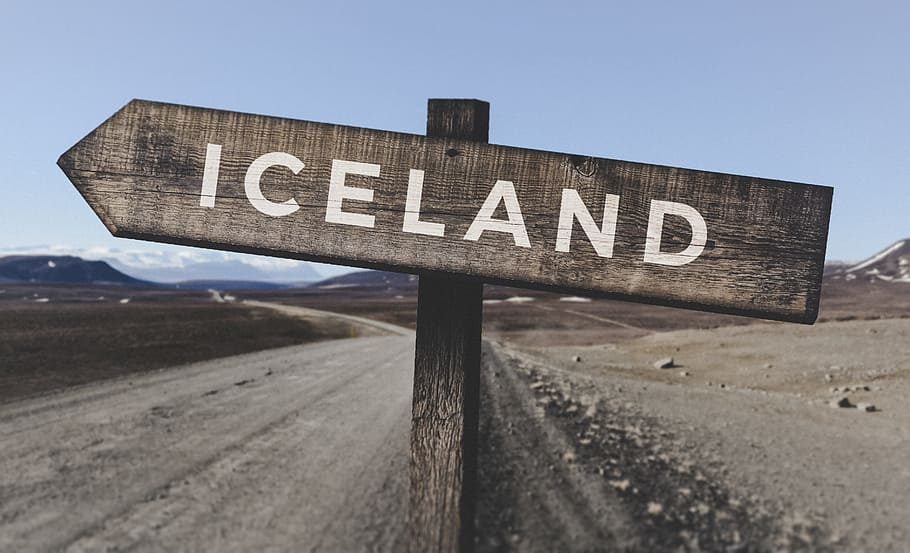 iceland signage, daytime, mountains, iceland, wooden, signs, landscapes, outdoors, nature, islandia