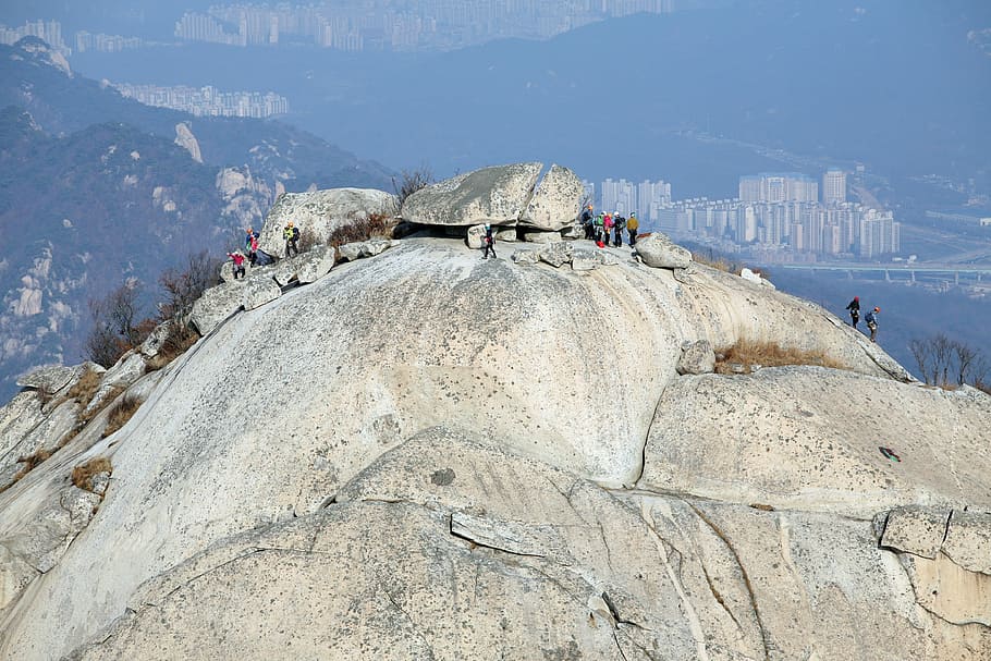 bukhansan mountain, acquisition salary, seoul, mountain, climbing, tor, top, rock, rock - object, solid