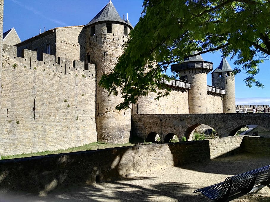 carcassonne, kota abad pertengahan, kota kuno, monumen, france, city, tours, struktur yang dibangun, arsitektur, eksterior bangunan