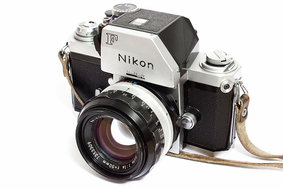nikon, nikon f, camera, analog, small picture, analog movie, old, vintage, old camera, hipster