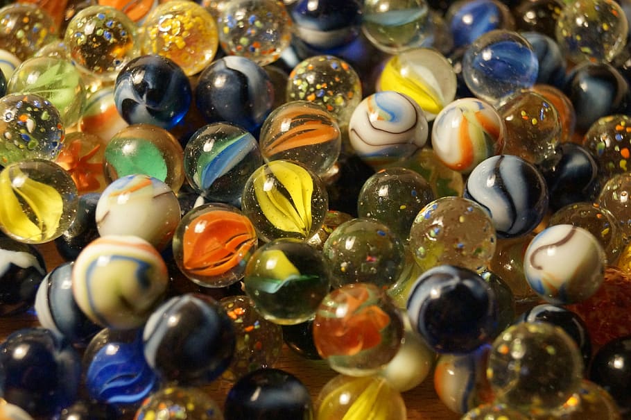 close-up photography, marble balls, marbles, balls, glass ball, glass marbles, colorful, color, decoration, shiny