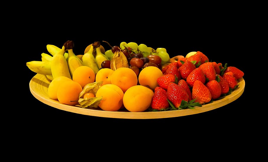 assorted, fruits, fruit bowl, eat, food, fruit, vitamins, fruit basket, banana, mirabelle
