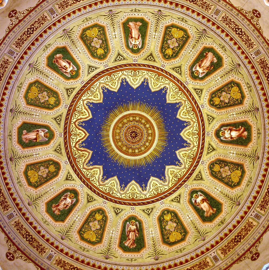 ceiling, religious, artwork, mosque, pecs, gazi, qasim khanate, pasha, turkish, church