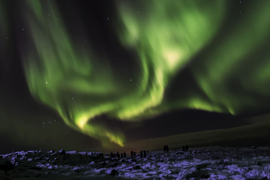 アイスランド, オーロラ, ボレアリス, 現象, 光, 夜, 空, 魔法, 緑, 自然の美しさ