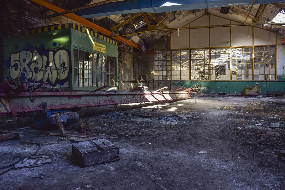 lost places, factory, pforphoto, hall, abandoned, industry, factory building, old, ruin, lapsed