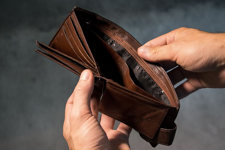 purse, wallet, money, finances, waist bags, pay, expenses, pocket, lack of money, poverty