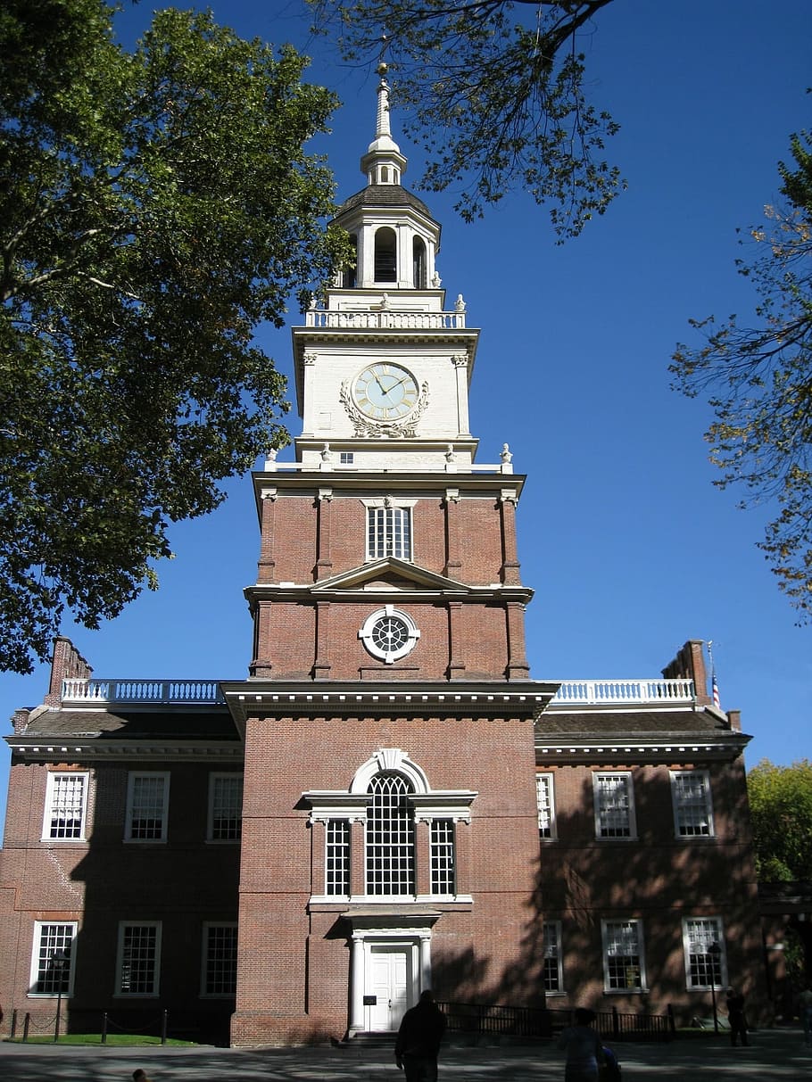 Independence Hall, Steeple, Tower, historic, architecture, philadelphia, pennsylvania, colonial, usa, declaration of independence