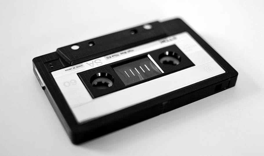 cassette, vintage, oldschool, retro, technology, studio shot, white background, communication, single object, cut out