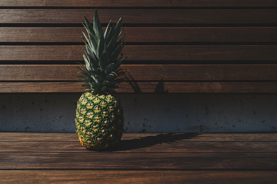 pineapple fruit, pineapple, dessert, appetizer, fruit, juice, crop, chair, bench, wood