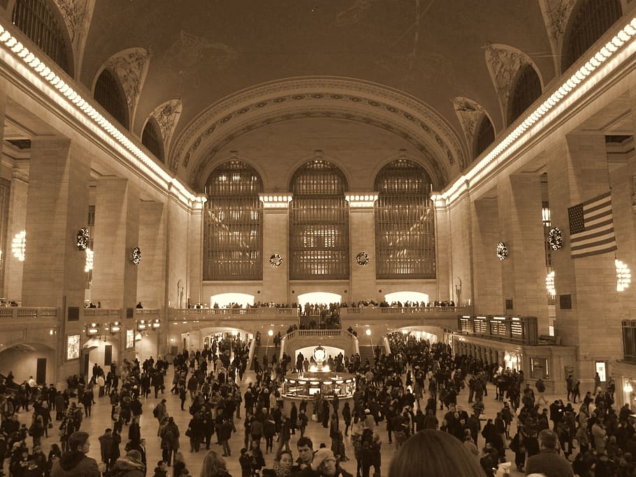grandioso, central, estación de tren, Grand Central Terminal, Terminal, nueva york, estación, manhattan, tren, famoso