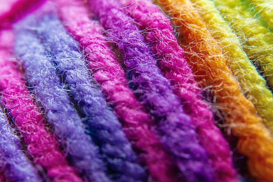 yarn, wool, thread, rainbow, macro, knitting, colorful, textile, close-up, art and craft