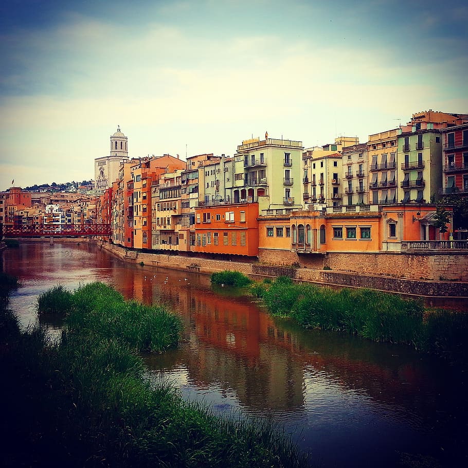 girona, onyar, landscape, italy, arno River, architecture, europe, ponte Vecchio, cityscape, river