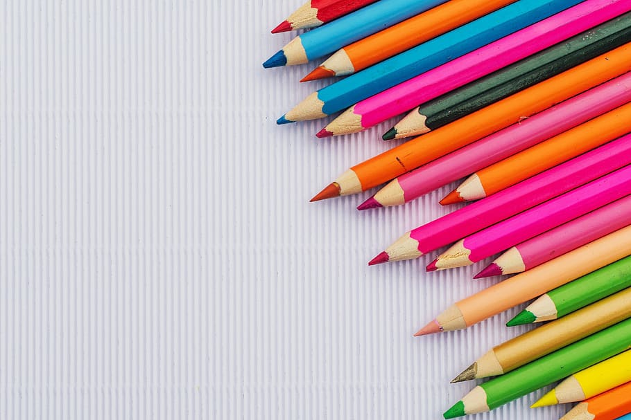 lápices de colores, crayones, papel, color, figura, niños, pintura, pantalla, lápices afilados, niño