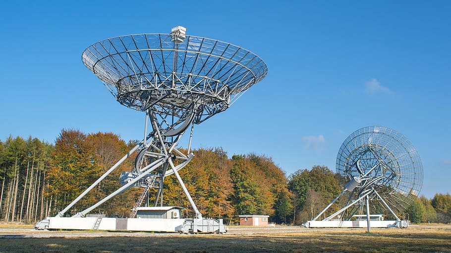 putih, abu-abu, satelit, radio, teleskop, ruang, teknologi, antena, astronomi, sains