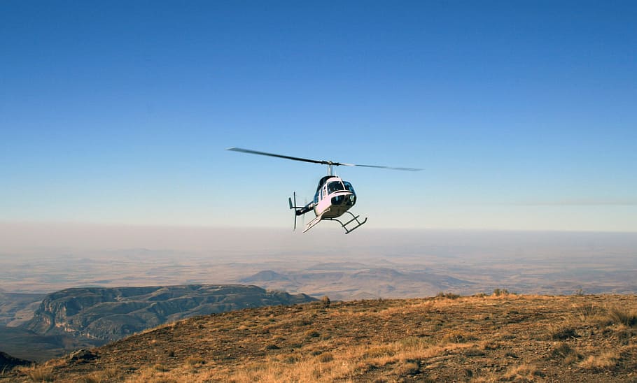 South Africa, Mountains, Drakensberg, helicopter, sky, grass, clouds, nature, landscape, cathedral