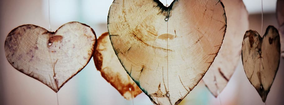 heart-shape wood slab, hanging, decor, heart, love, valentine, romance, romantic love, in love, heart shape