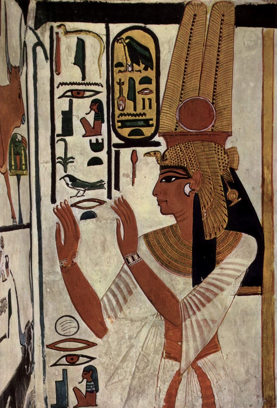 hieroglyphics wall art, hieroglyphics, goddess, queen, pharaonic, pharaohs, grave, valley of the kings, tomb painting, mural