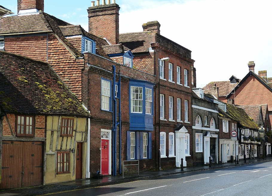 Salisbury, Inglaterra, Reino Unido, históricamente, casco antiguo, edificio, fachada, carretera, hogar, viejo