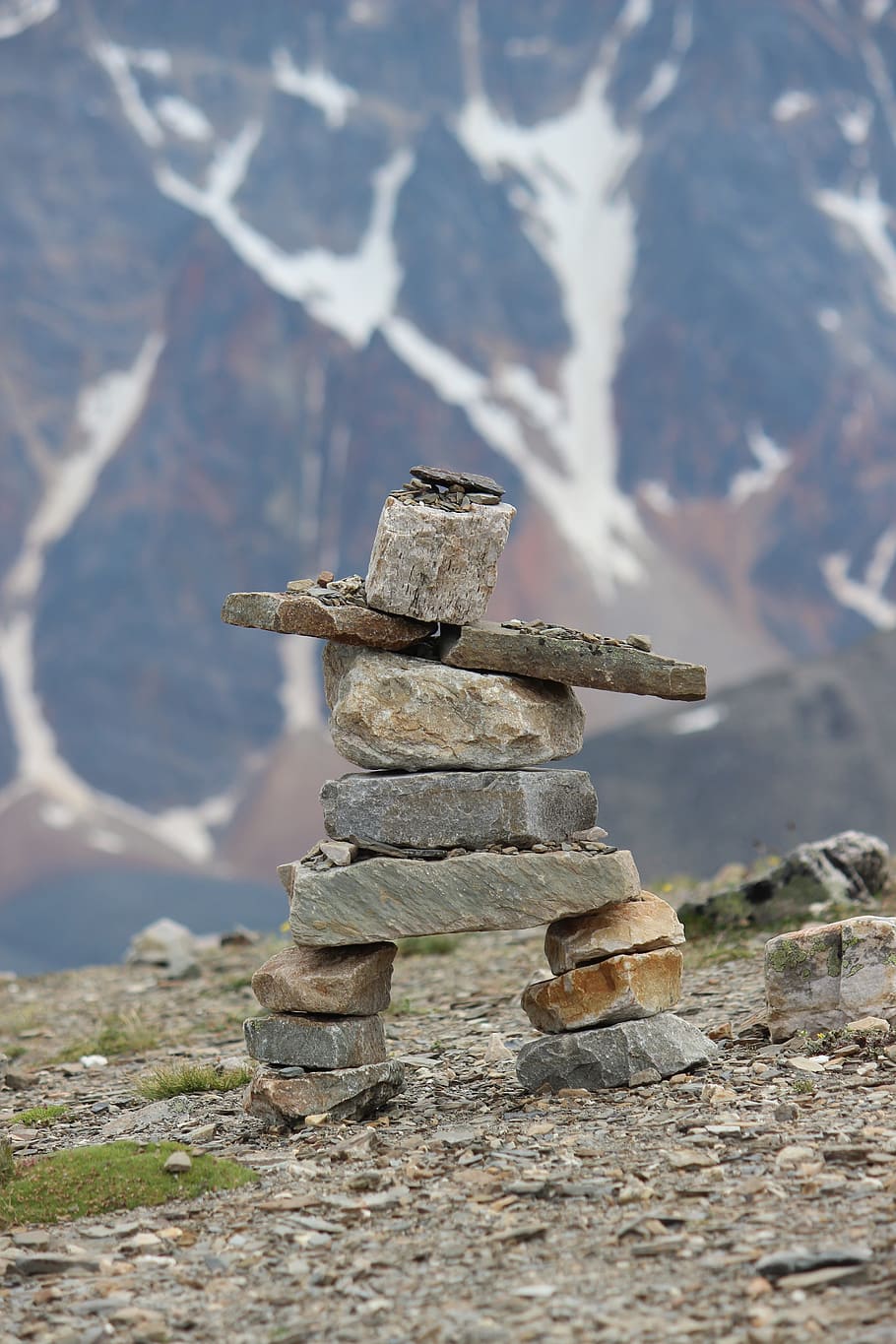 Inukshuk, Rocha, Monte de pedras, Pedra, Canadá, inuit, símbolo, equilíbrio, pilha, natureza