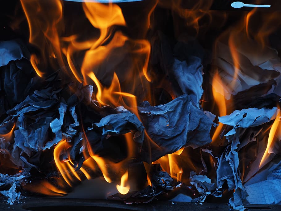 orange, blue, flame, graphic, fire, combustion, ash, paper combustion, shredding, grill