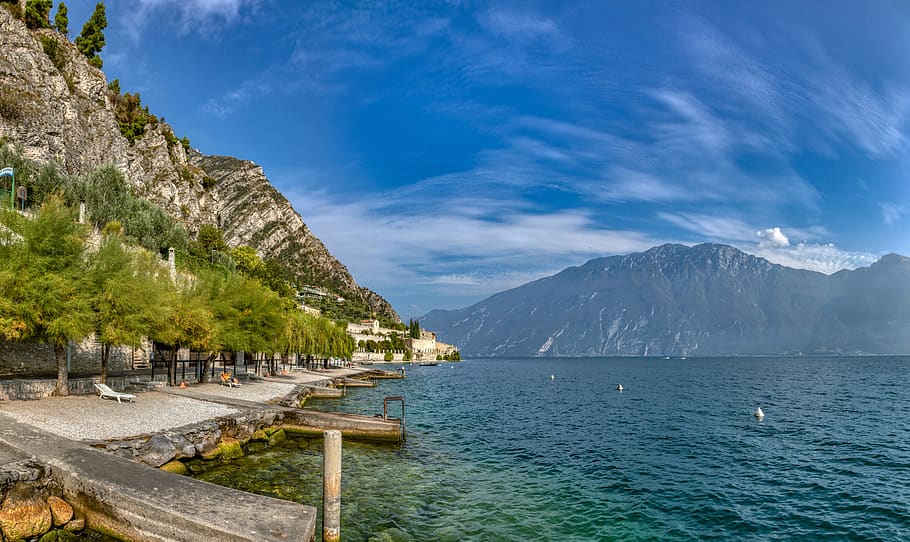 garda, italy, limone, vacations, tourism, landscape, mountains, water, travel, mountain