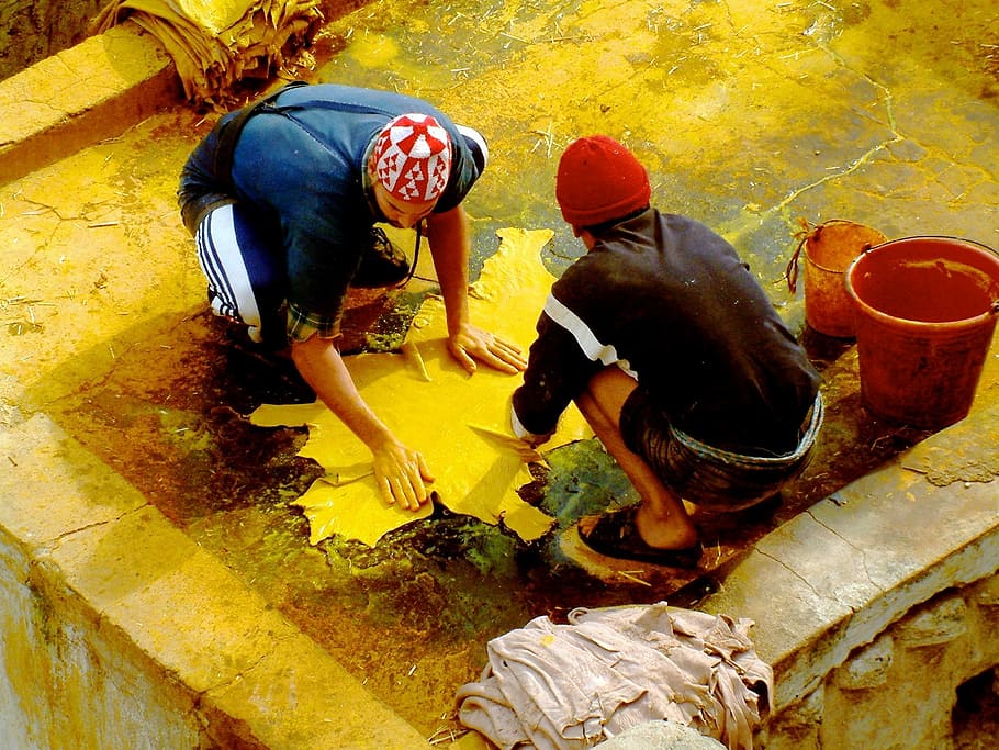 Fez, Tannery, Morocco, Old, Colorful, moroccan, leather, color, dying, smelly