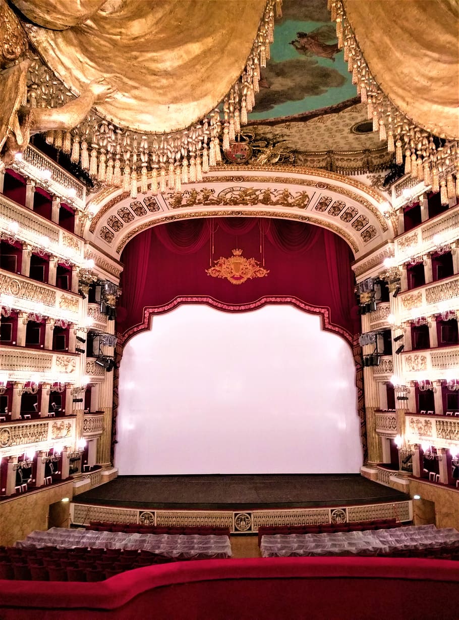 san carlo opera, naples, italy, architecture, built structure, travel destinations, stage, stage - performance space, arts culture and entertainment, history