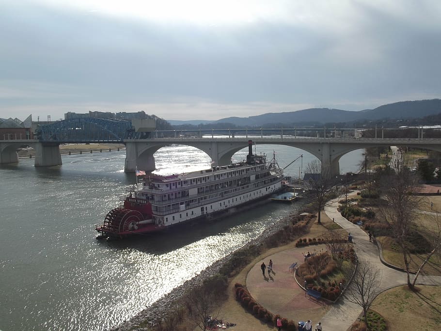delta, queen, tennessee, chattanooga, river, riverboat, paddle steamer, transportation, water, built structure
