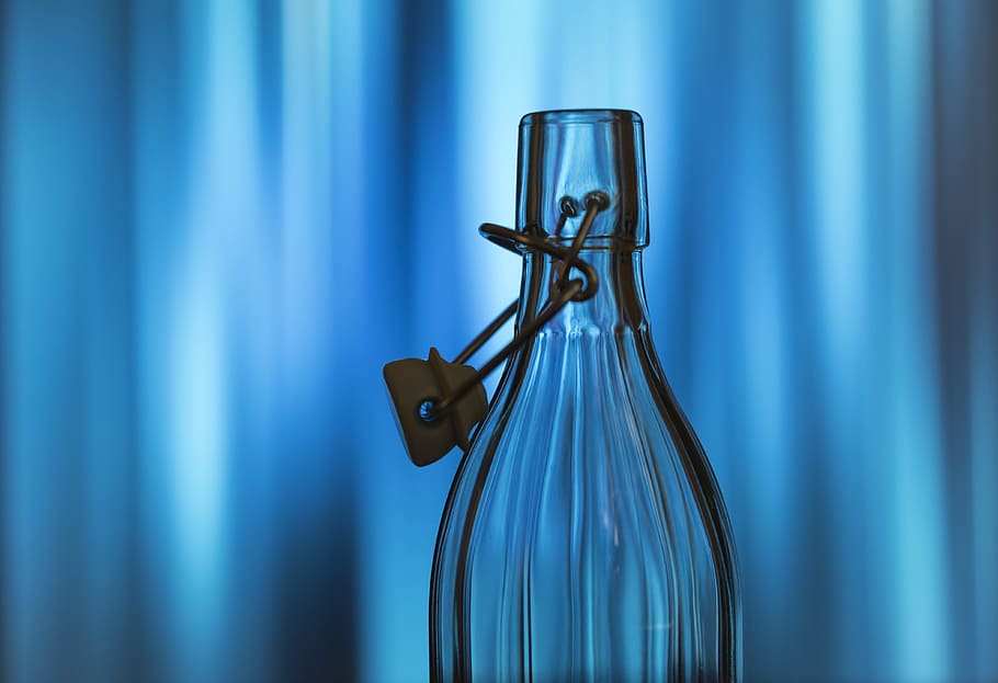 Botella de agua, creativo, botella, fondo, diseñado, sed, bebida, vacío, vidrio, diseño