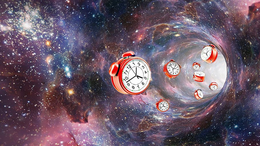 round, white, red, twin-bell alarm clock wallpaper, astronomy, desktop, space, galaxy, abstract, science