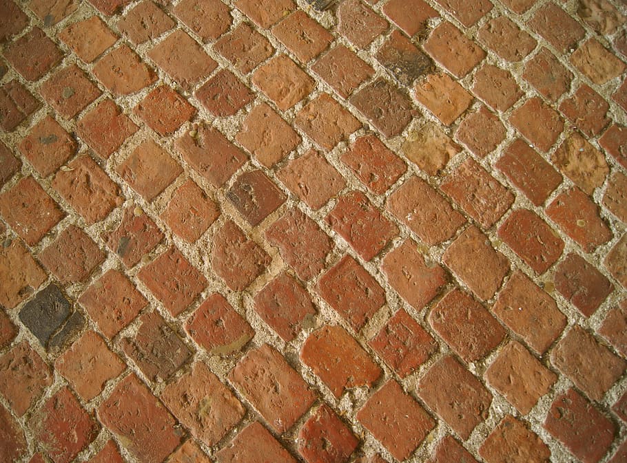 Brick, Pattern, Ground, Stone, brick stone, texture, architecture, rough, pavement, full frame