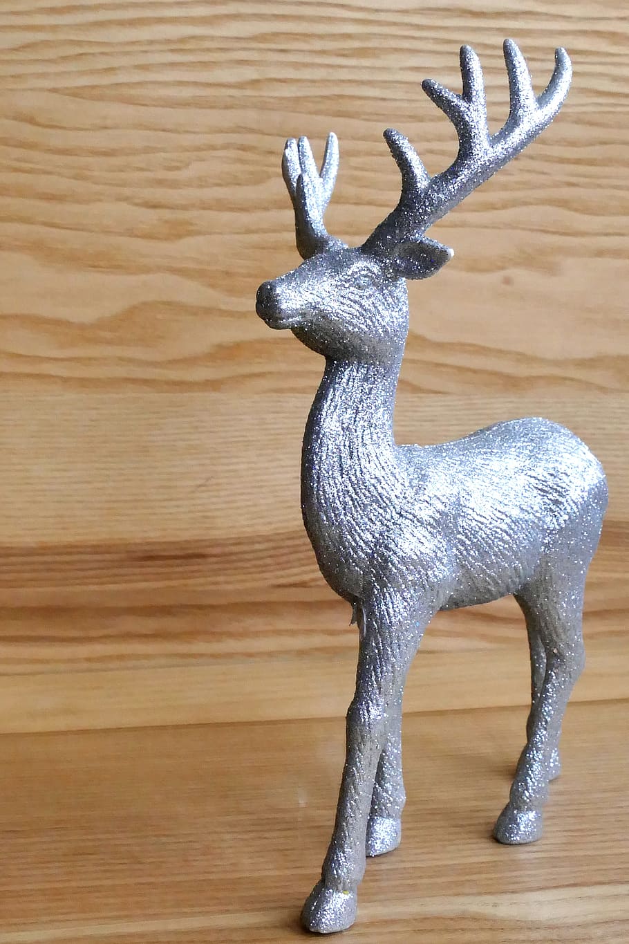 gray, deer table figure, Reindeer, Christmas, Winter, Holiday, winter, holiday, xmas, card, decoration