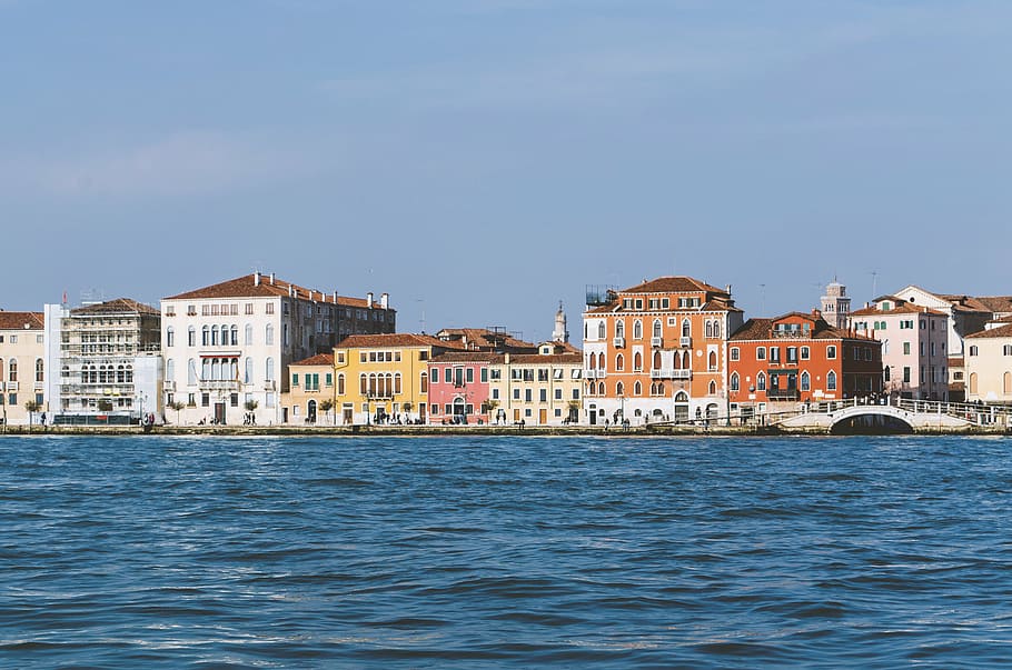 assorted-color, concrete, buildings, body, water, daytime, landscape, photography, venice, near
